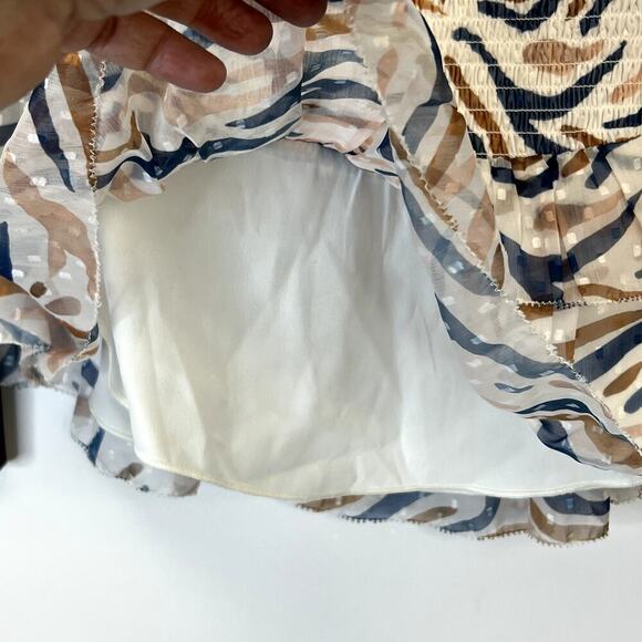 Revolve SAYLOR fitted Ruched watercolor print mini skirt SZ XL - Picture 6 of 8